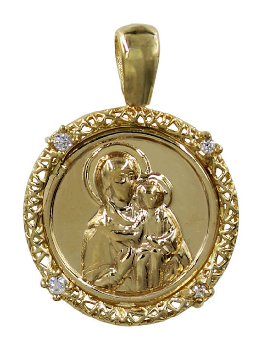 Roloi Kaliamanis Pendant Kids Talisman with the Virgin Mary made of Gold 14K PM1220