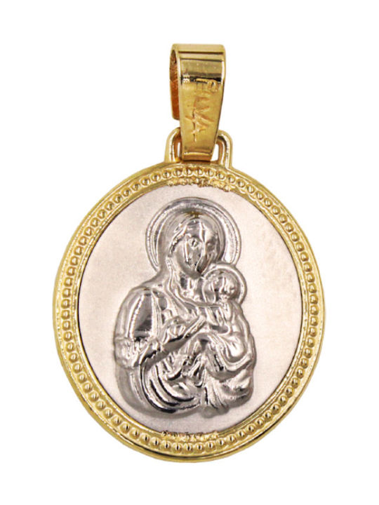 Roloi Kaliamanis Pendant Kids Talisman Double Sided Konstantinato made of Gold 14K PM1164