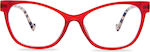 Nordic Vision Women's Reading Glasses +1.00 in Red color