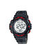 Jaga Digital Watch Battery with Rubber Strap Black / Red