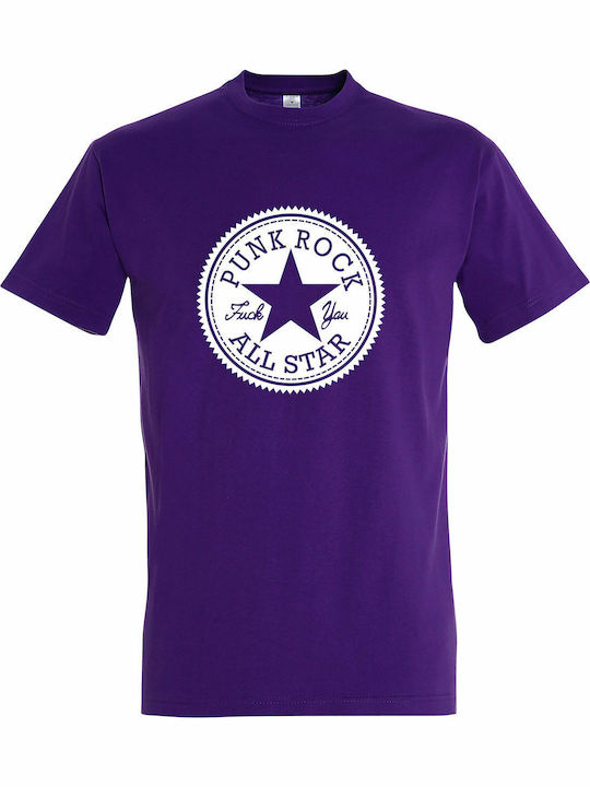 Punk Tricou Violet Bumbac