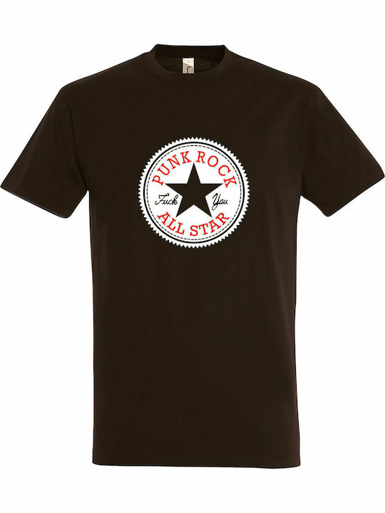 Punk T-shirt Brown Cotton