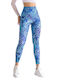 Lismina Frauen Leggings Hochgeschnitten Blau