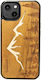 Bewood Umschlag Rückseite Silikon Braun (iPhone 14)
