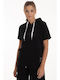 Women's Sweatshirt Jacket Hooded Black