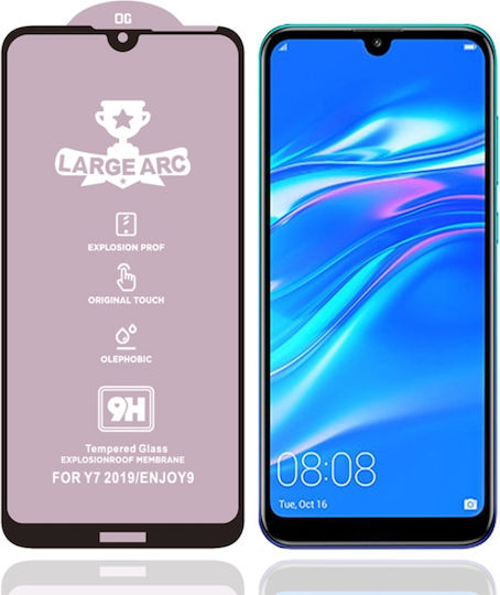 Закалено стъкло за цялото лице Черен (Huawei Y7 2019/Huawei Y7 Pro 2019 - Хуавей Y7 2019/Хуавей Y7 Про 2019 г)