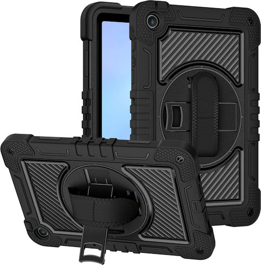 Techsuit StripeShell 360 Flip Cover Schwarz für MatePad SE 10.4