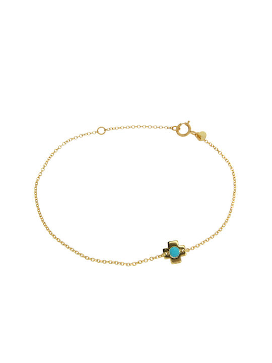 Ekan Bracelet with Cross design made of Gold 14K