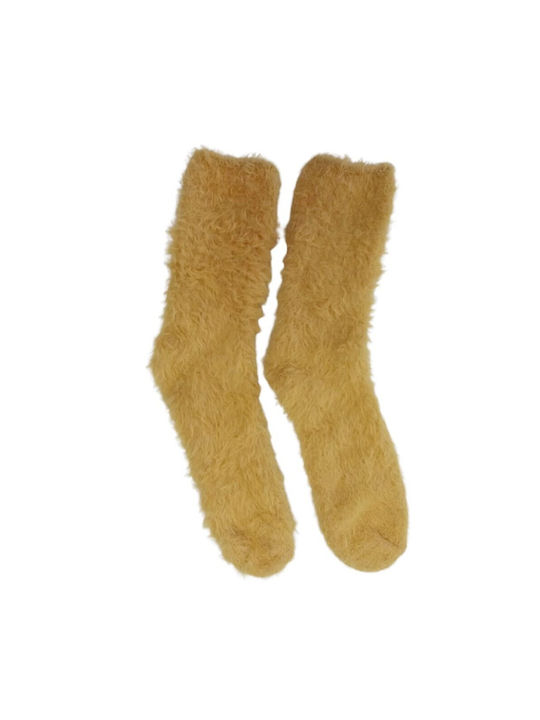 Noidinotte Damen Gemusterte Socken Gelb 1Pack