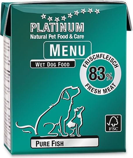 Platinum Pet Food & Care MENU Wet Food Dogs in Pouches with Fish Grain-Free 375gr