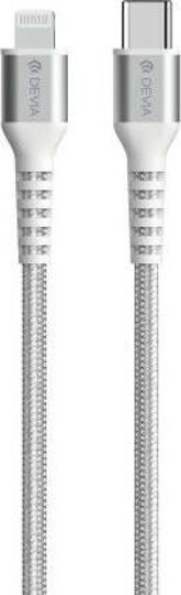 Devia EC409 Braided la Cablu Lightning 20W Alb 1.5m (325717)