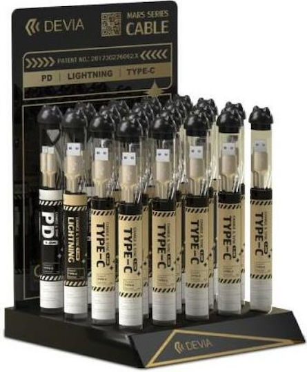 Devia EL177 Value Pack 20pc Geflochten USB-C zu Lightning Kabel Schwarz 1m (325728)