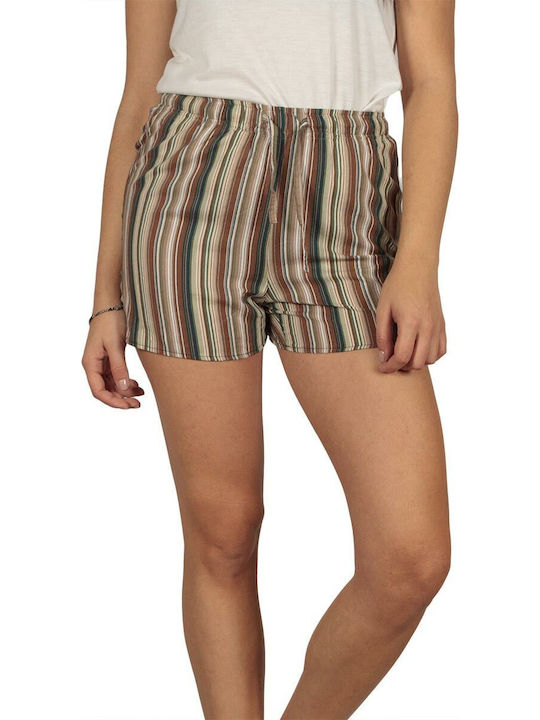 Gestreifte Damen-Shorts braun - ds-19056