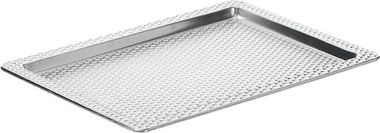 Inart Διακοσμητική Πιατέλα Μεταλλική Ασημί 32x23x2εκ.