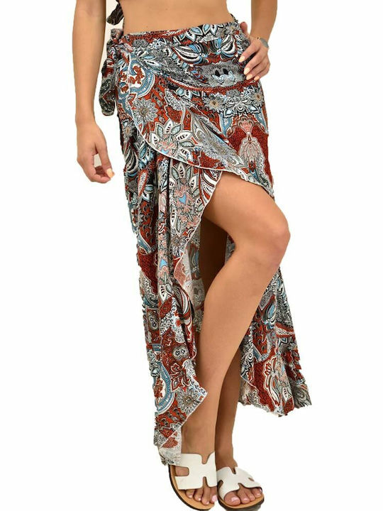 Potre Maxi Skirt Envelope Floral Brown