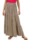 High-waisted Maxi Skirt Beige