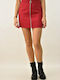 Hoch tailliert Midi Rock Rot