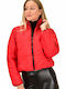 Kurz Damen Puffer Jacke für Winter Rot