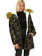 Women's Long Parka Jacket for Winter with Hood Khaki