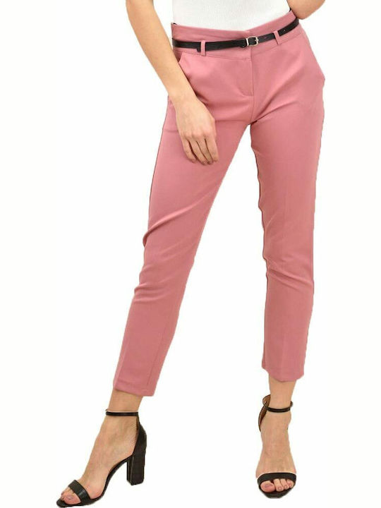 Damen Stoffhose in Schlank Passform Rosa