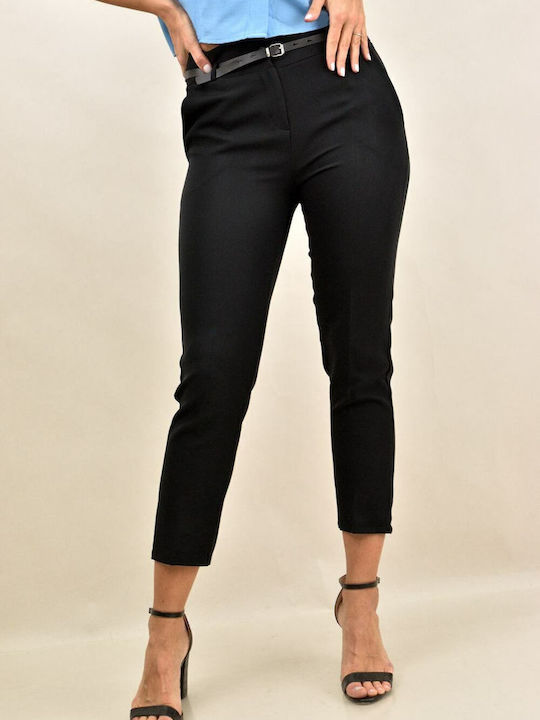 Potre Women's Chino Trousers in Slim Fit Black