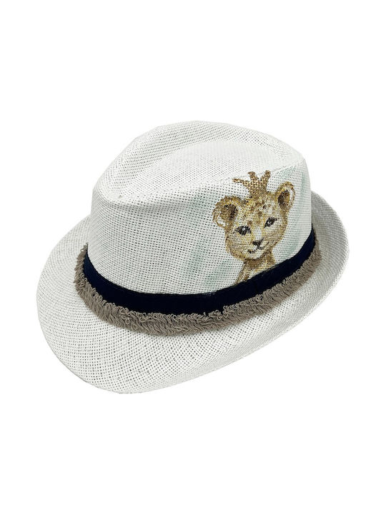 Παιδικό Καπέλο Καβουράκι Ψάθινο Λευκό