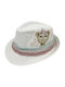 Kids' Hat Fedora Straw White