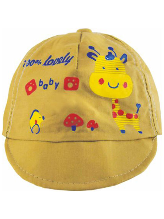 Aria Παιδικό Καπέλο Jockey Υφασμάτινο Κίτρινο