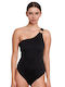 Palmariva One Shoulder Swimsuit Black