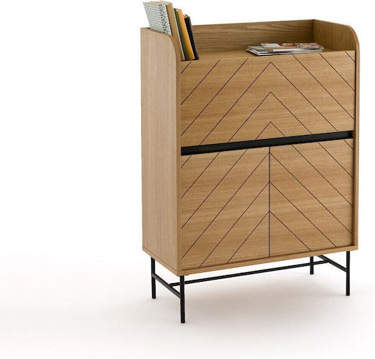 Secretary Desk Cameron Wooden Beige 84x40x117cm