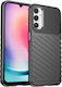 Powertech Umschlag Rückseite Silikon Schwarz (Samsung Galaxy A24 4G)