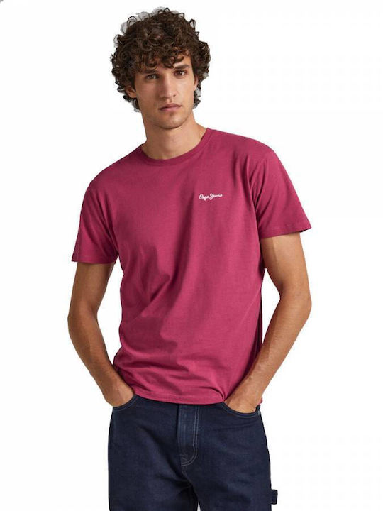 Pepe Jeans Ανδρικό T-shirt Κοντομάνικο Μωβ