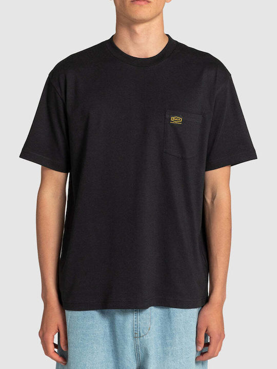 RVCA T-shirt Bărbătesc cu Mânecă Scurtă Negru