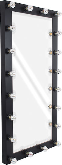 GloboStar Wandspiegel 160x80cm Rechteckiger Hölzernes Schwarz & LED Beleuchtung GloboStar Wandspiegel 160x80cm Rechteckiger Hölzernes Schwarz & LED Beleuchtung