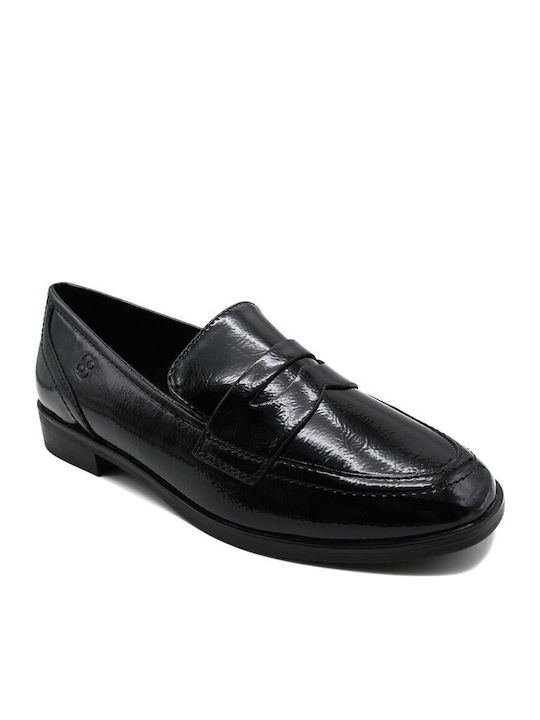 Patent Leather Women's Moccasins in Black Color