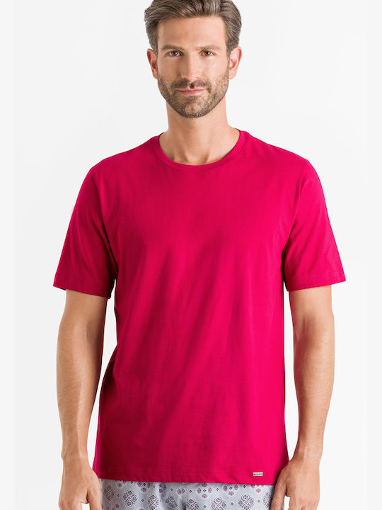 Hanro T-shirt Bărbătesc cu Mânecă Scurtă Fuchsia