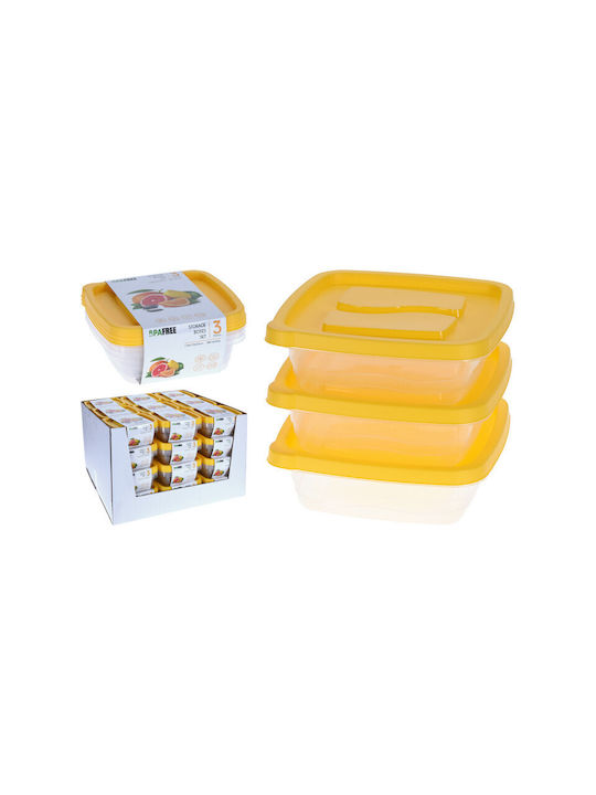 Plastic Lunch Box 990ml 3pcs