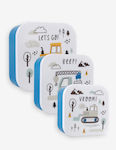 Plastik Kinder Lunchset Blau