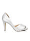 Peep Toe Γόβες Ασημί
