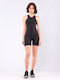 Damen Ärmellos Einteiler Shorts Schwarz