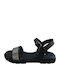 Leather Women's Flat Sandals Anatomic in Black Color