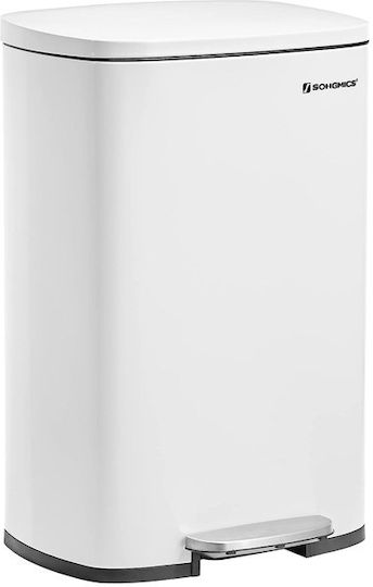 Songmics Soft-close Waste Bin Waste Plastic with Pedal White 50lt 1pcs