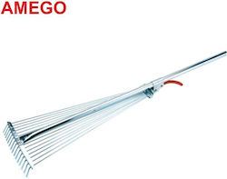 Amego AR7018 Gartenrechen Rasenharke mit Stiel