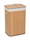 Obliq Wäschekorb Bamboo Klappbar 72lt mit Deckel 40x30x60cm Braun