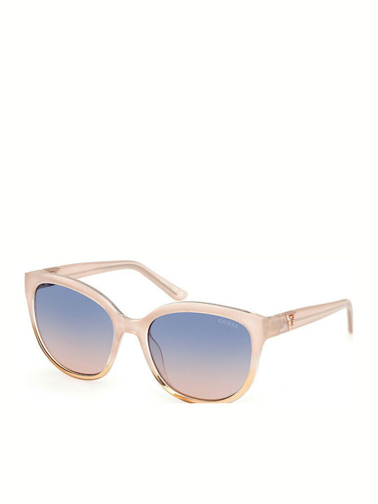Guess Women’s Sunglasses With Beige Horn-Rimmed Frame And Grey Gradient Lens GU7877 57B