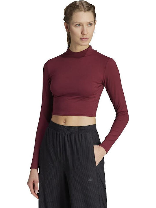 adidas Yoga Studio Red Blouse Burgundy