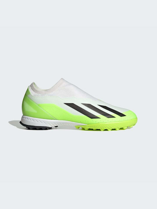 Adidas X Crazyfast.3 Laceless TF Χαμηλά Ποδοσφαιρικά Παπούτσια με Σχάρα Cloud White / Core Black / Lucid Lemon