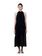 Summer Midi Shirt Dress Knitted Black