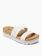 Cushion Flache Sandalen für Damen in Weiß Farbe