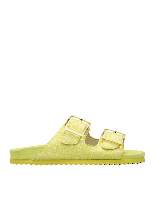Women's Flat Sandals in Yellow Color